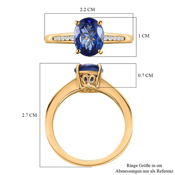 AAA Tansanit und Diamant Ring in 585 Gold -1,94 ct. image number 7