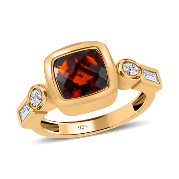 Madeira Citrin und Zirkon Ring 925 Silber vergoldet  ca. 2,55 ct image number 4