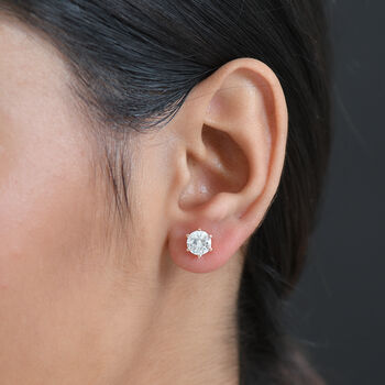 D'Joy Moissanit Ohrringe, 925 Silber ros&eacute;vergoldet - 1,90 ct.