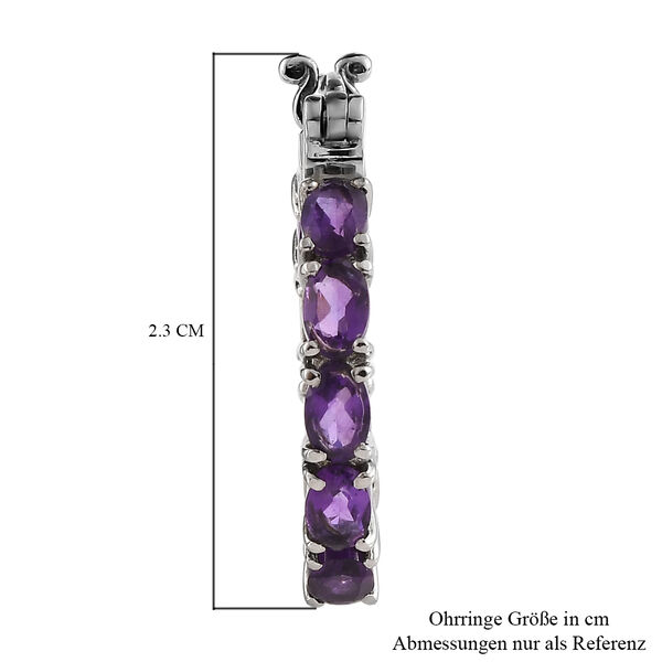 Afrikanische Amethyst-Ohrringe, Edelstahl, ca. 7,07 ct image number 5