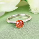 Orange Sphalerit Solitär Ring 925 Silber Platin-Überzug image number 1