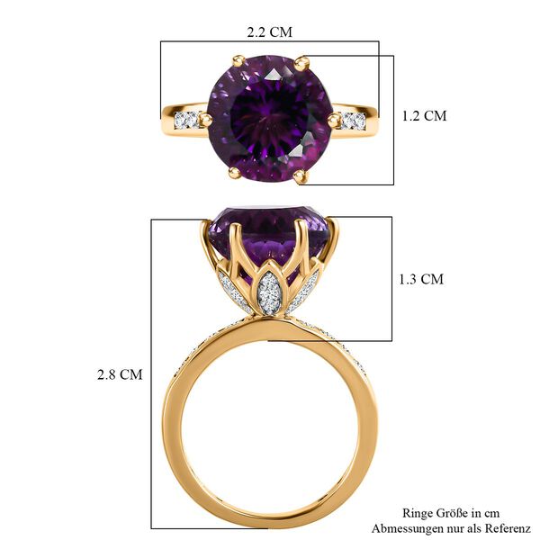Afrikanischer Amethyst und Zirkon-Ring - 7,20 ct. image number 7