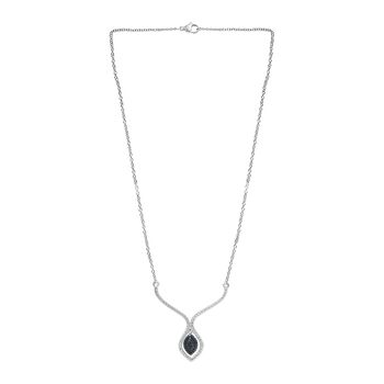 Halskette mit blauen Diamantakzenten, 45cm