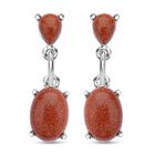 Gold Sandstein Ohrringe, silberfarben ca. 25,00 ct