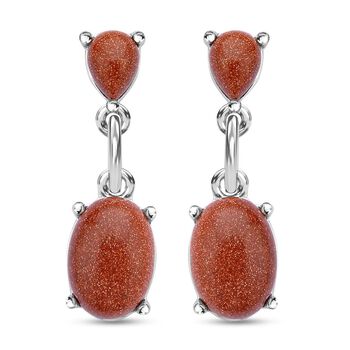 Gold Sandstein Ohrringe, silberfarben ca. 25,00 ct