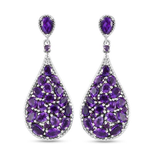 Afrikanische Amethyst-Ohrringe, 925 Silber platiniert ca. 6.92 ct image number 0
