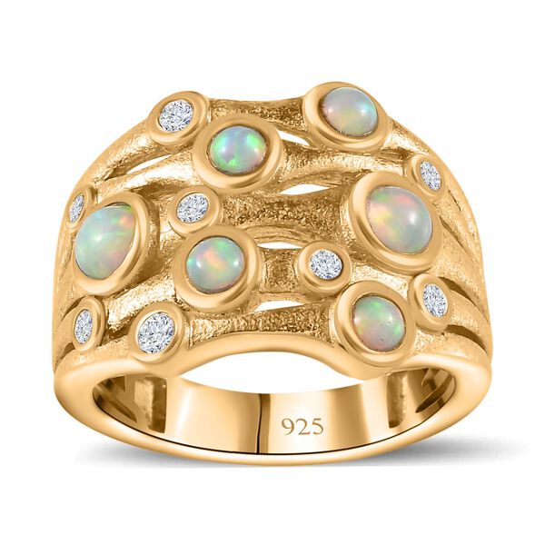 AA natürlicher, äthiopischer Welo Opal und Zirkon-Ring - 0,93 ct. image number 5