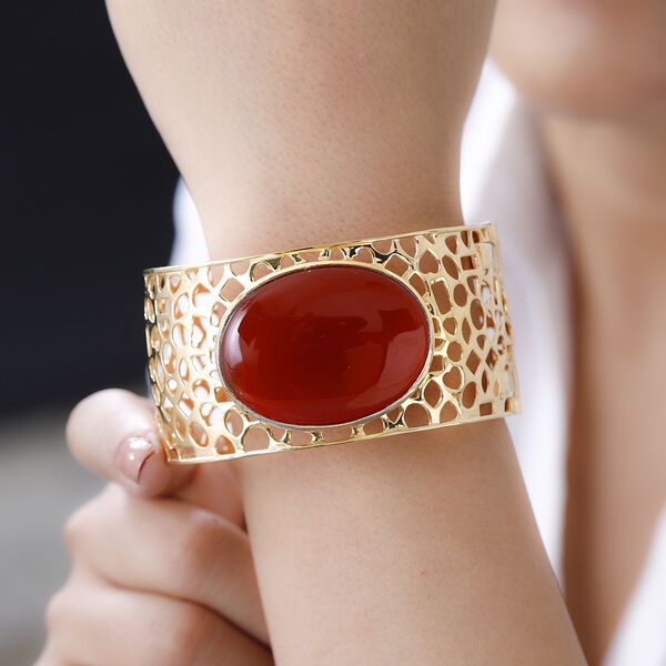 Roter Achat-Armreif, 19 cm - 67,55 ct. image number 3