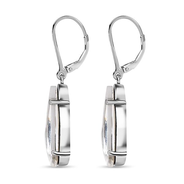 Weißer Kristall Ohrringe  Edelstahl image number 5