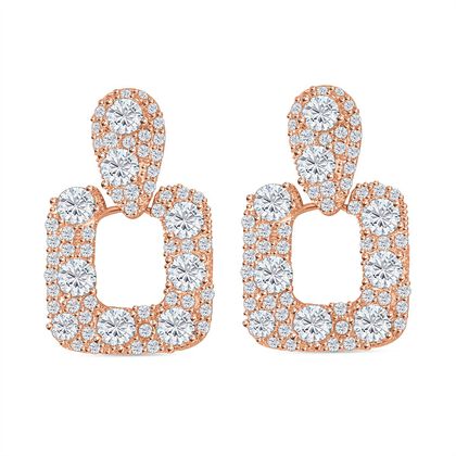 Wei&szlig;er Zirkonia Ohrringe, ros&eacute;farben