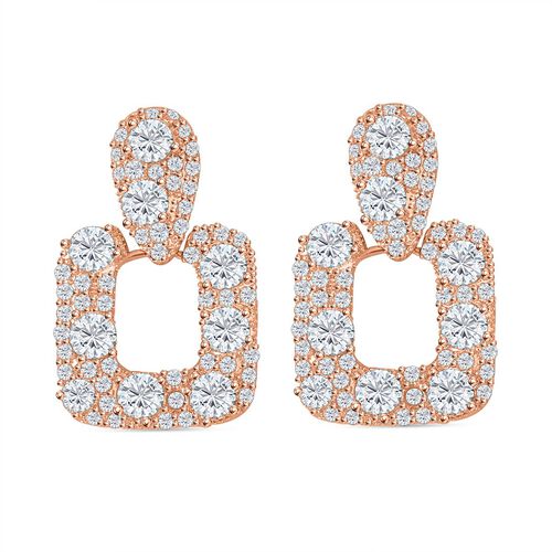 Weißer Zirkonia Ohrringe, roséfarben, ca. 0.60 ct image number 0