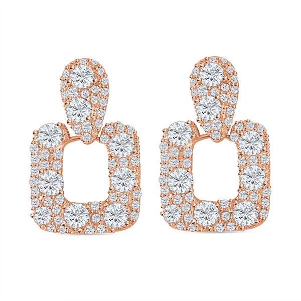 Wei&szlig;er Zirkonia Ohrringe, ros&eacute;farben