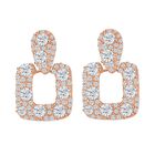 Weißer Zirkonia Ohrringe, roséfarben, ca. 0.60 ct