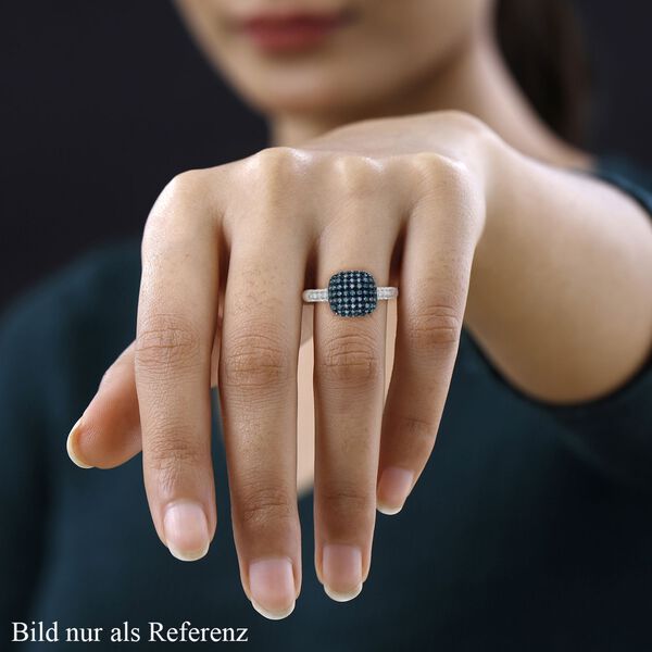 Blauer Diamant-Ring, 925 Silber platiniert  ca. 0,50 ct image number 3