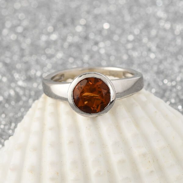 Madira Citrin Solit&auml;r Ring 925 Silber Platin-&Uuml;berzug image number 2