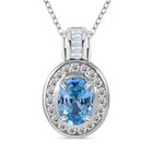 AA Blauer Zirkon, Weißer Zirkon Schmuckset 925 Silber rhodiniert ca. 3,52 ct.