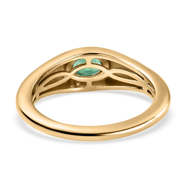 AA &Auml;thiopischer Smaragd-Ring, 925 Silber Gelbgold Vermeil  ca. 0,33 ct image number 6