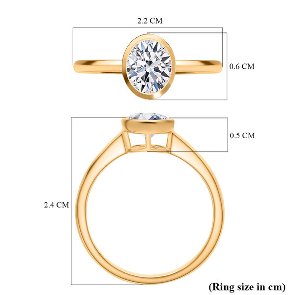 LUXURIANT DIAMOND - Lab Grown Diamant SI-GH Ring 925 Silber 750 Gelbgold Vermeil (Gr&ouml;&szlig;e 19.00) ca. 1.00 ct image number 5