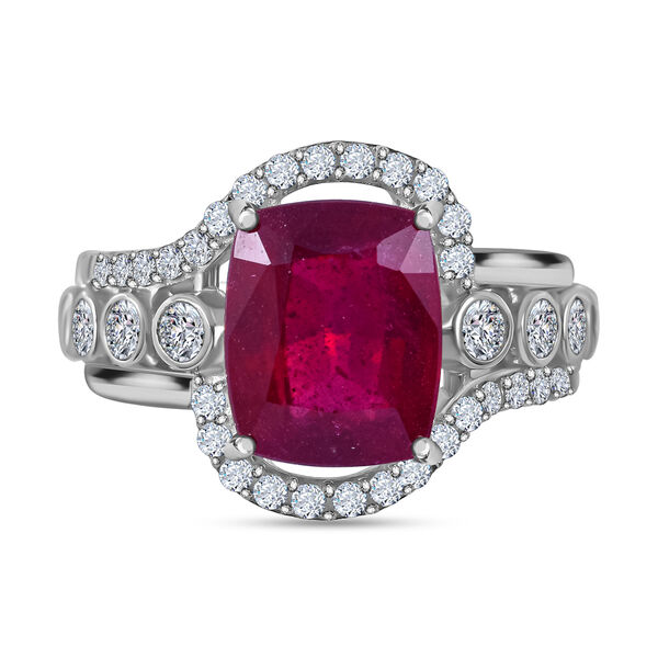 AA afrikanischer Rubin und Zirkon-Ring - 7,38 ct.