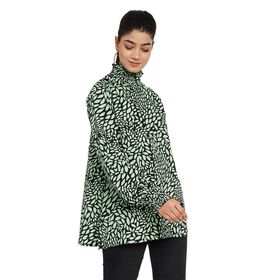 TAMSY - Damen Bluse mit Blatt- und Blumenmuster, Gr&ouml;&szlig;e 38, Schwarz