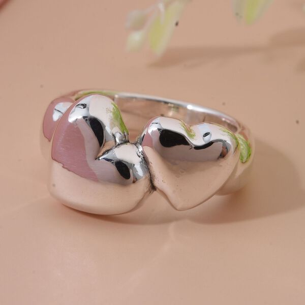 Herzring in 925 Silber, 3,60 Gramm image number 1