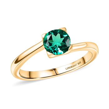 LUXURIANT AAA Labor kolumbianisches Smaragd Schmuckset, 925 Silber 750 Gelbgold Vermeil - 2,70 ct.