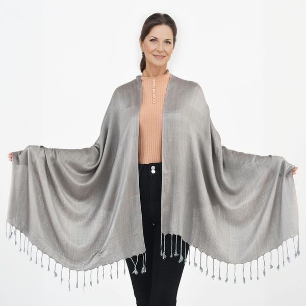 Doppelgewebter Schal, Grau image number 3