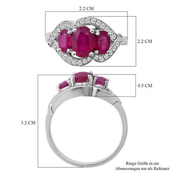 AA Afrikanischer Rubin und Zirkon-Ring - 3,12 ct.