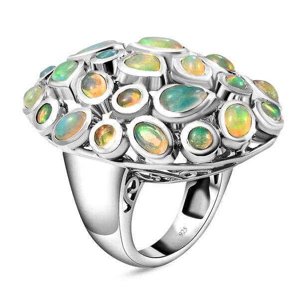 Natürlicher, äthiopischer Welo Opal-Ring, 925 Silber platiniert  3,88 Carat ca. 3,96 ct image number 5