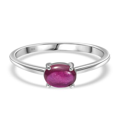 AA Afrikanischer Rubin (Fissure gef&uuml;llt) Ring 925 Silber (Gr&ouml;&szlig;e 18.00) ca. 1,34 ct