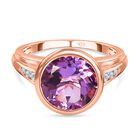 Rose de France Amethyst, weißer Zirkon Ring, 925 Silber rosévergoldet (Größe 19.00) ca. 4.99 ct image number 0