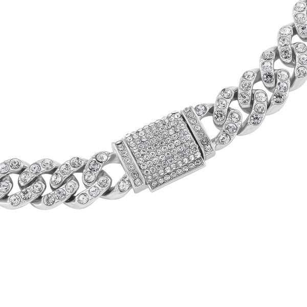 DESIGNER INSPIRIERT Schmetterling Weißer Kristall Halskette ca. 45 cm, Silberfarben image number 4