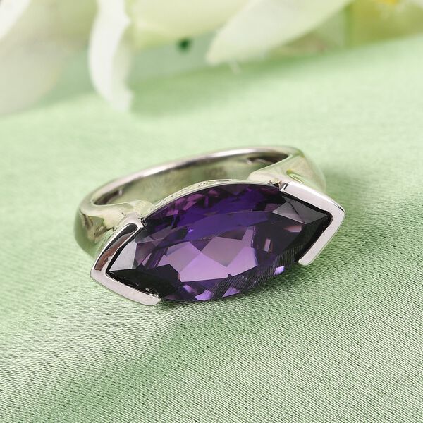 Marokkanischer Amethyst Ring 925 Silber Platin-Überzug image number 2