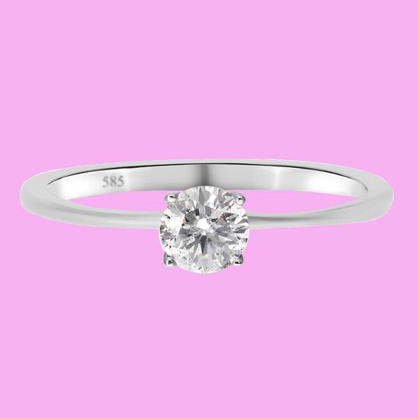 Diamant Solitär-Ring, SGL zertifiziert P1 G-H, 585 Weißgold  ca. 0,52 ct image number 2