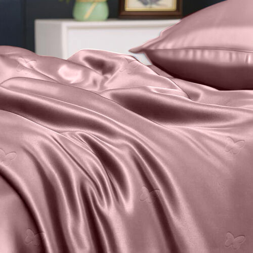 Serenity Night - 100% Maulbeerseide Sommerseidendecke mit 350gsm Seidenfüllung, 135x200cm, Altrosa image number 2