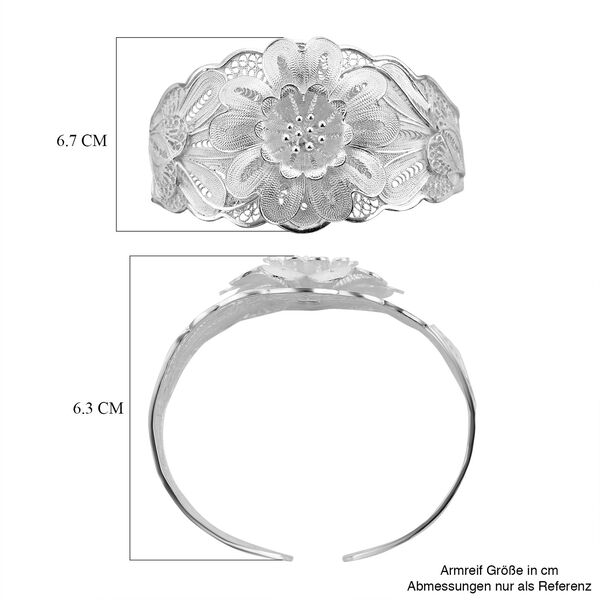 Royal Bali Kollektion- Floraler Armreif, 19cm image number 6