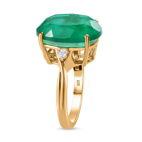 Smaragd Quarz Triplett und Zirkon Ring - 10,60 ct. image number 5