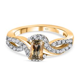 AAA Turkizit und Zirkon Ring - 1,11 ct.