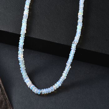 Nat&uuml;rliche, &auml;thiopische Welo Opal Halskette, 45cm - 45 ct.