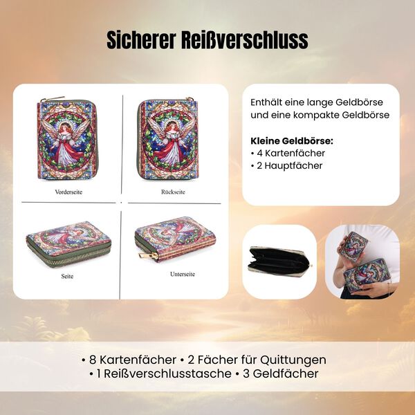 2-teiliges Geldb&ouml;rsen-Set mit Engelmotiv, 18x2,5x10 cm und 11x2,5x9 cm image number 4