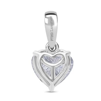 LUXURIANT SGL zertifizierter VS-EF Labor Herz Diamant Anh&auml;nger in 950 Platin - 1 ct.