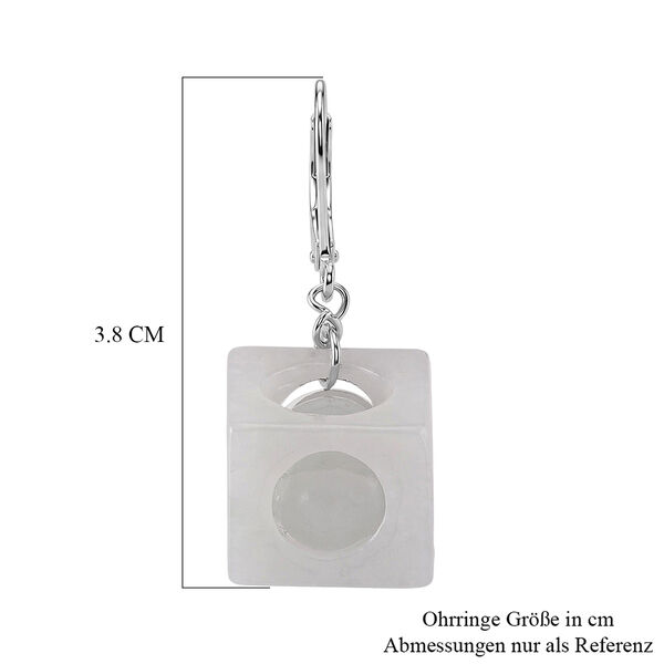 D'Joy Wei&szlig;e Jade Ohrringe 925 Silber Rhodiniert ca. 50,00 ct. image number 5