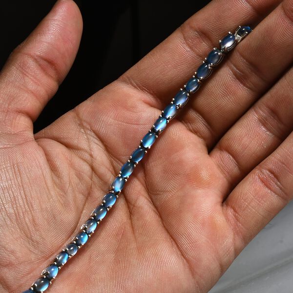 Aurora Mondstein Armband, ca. 19 cm, 925 Silber platiniert ca. 15.20 ct image number 6