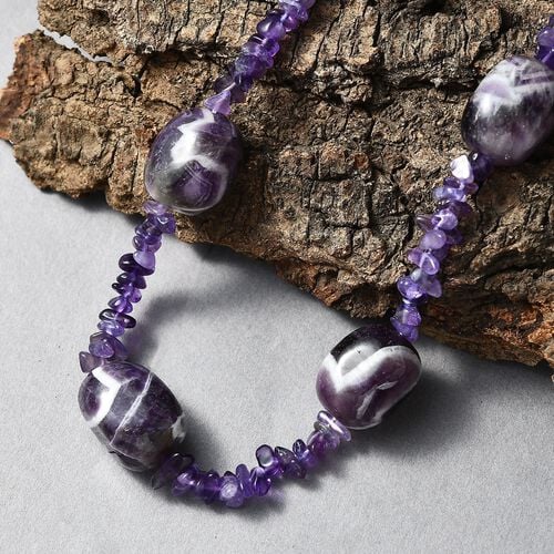 Afrikanischer Amethyst Halskette ca. 60 cm Edelstahl ca. 325.00 ct image number 1