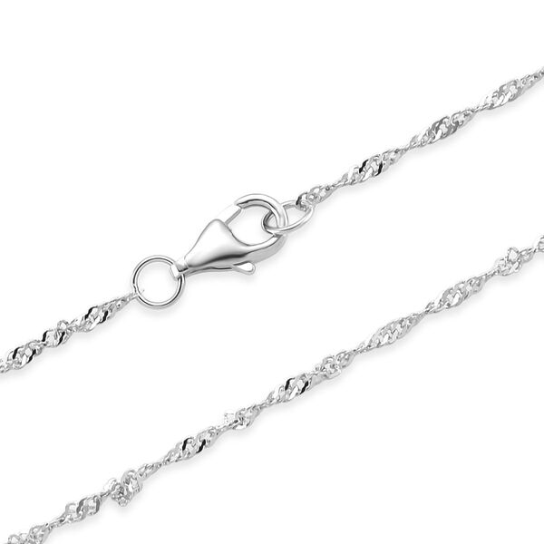 Singapur 925 Silber rhodiniert Kette ca. 45 cm image number 5