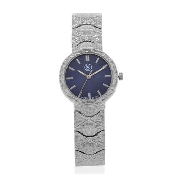 STRADA - Japanisches Uhrwerk, Marineblau Zifferblatt mit goldplattiertem Alloy Armband, 20 cm