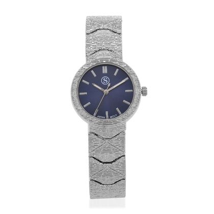 STRADA - Japanisches Uhrwerk, Marineblau Zifferblatt mit goldplattiertem Alloy Armband, 20 cm