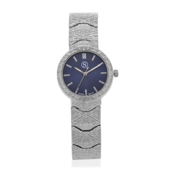 STRADA - Japanisches Uhrwerk, Marineblau Zifferblatt mit goldplattiertem Alloy Armband, 20 cm