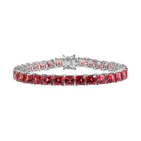Dawn's Embrace - D joy Lab Created Padparadscha-Saphir Armband ca. 19 cm 925 Silber rhodiniert ca. 42,80 ct.