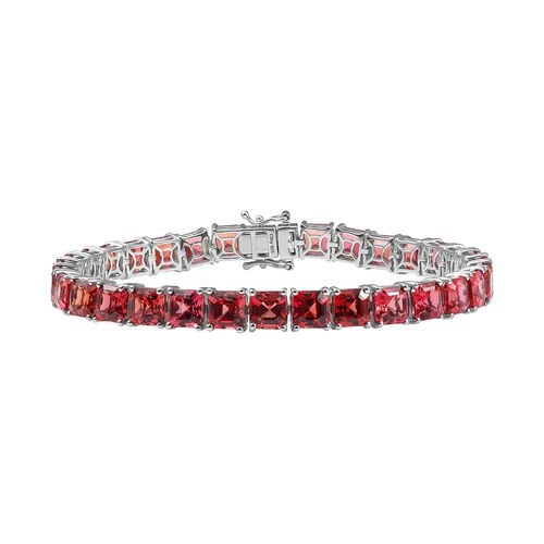Dawn's Embrace - D joy Lab Created Padparadscha-Saphir Armband ca. 19 cm 925 Silber rhodiniert ca. 42,80 ct. image number 0